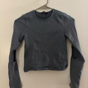 Zara Slate Long Sleeve Top